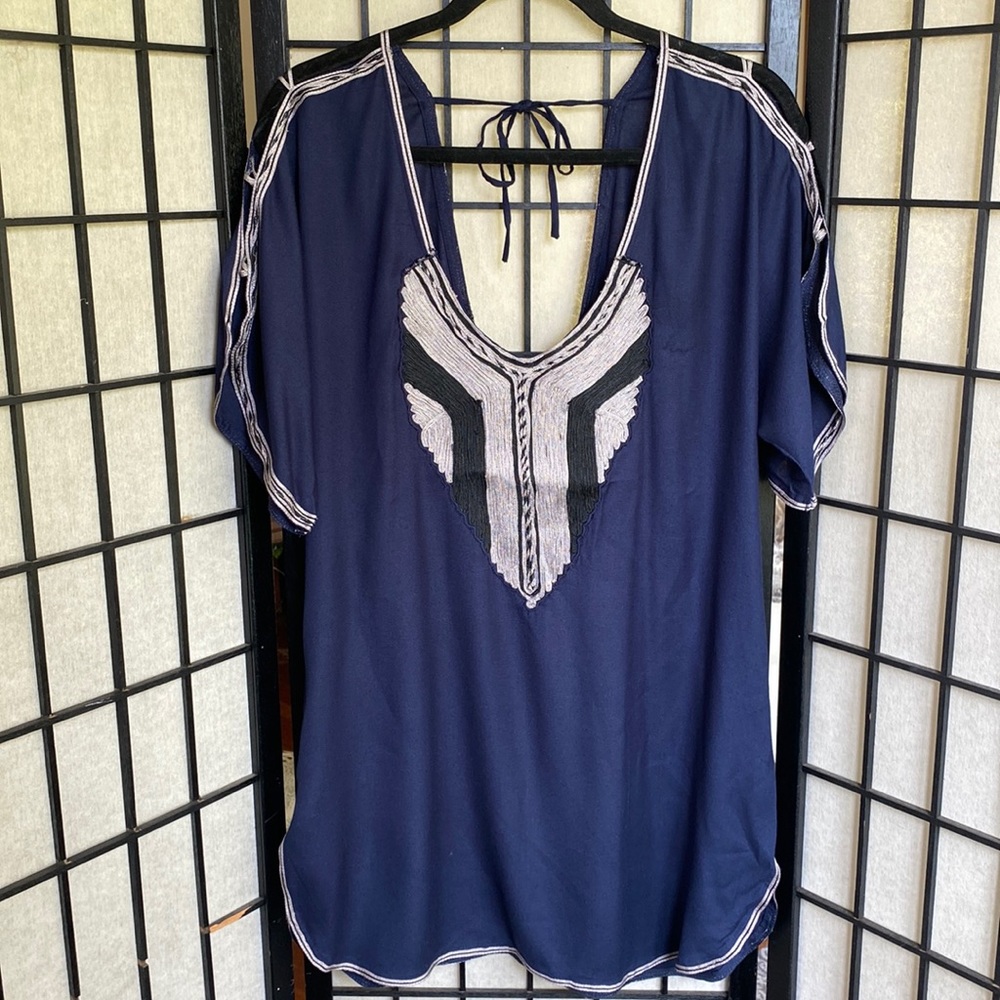 Free People Embroidered Tunic Sz L/G
